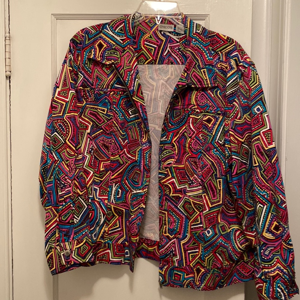 Chico’s Multicolored Utility Jacket - Size 3